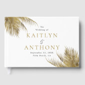 Elegante Tropische Palm Tree Beach bruiloft Gastenboek (Voorkant)