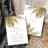 Elegante Tropische Palm Tree Beach bruiloft Kaart