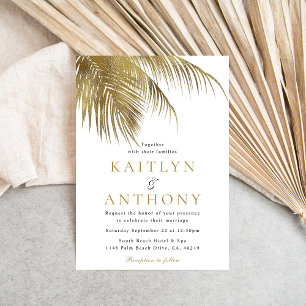 Elegante Tropische Palm Tree Beach bruiloft Kaart