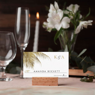 Elegante Tropische Palm Tree Beach bruiloft Plaatskaartje