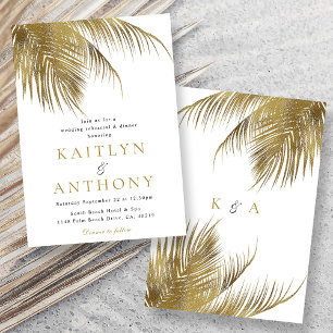 Elegante Tropische Palm Tree Beach bruiloft repeti Kaart