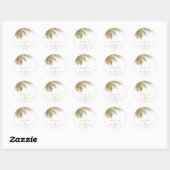Elegante Tropische Palm Tree Beach bruiloft Ronde Sticker (Vel)
