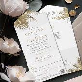 Elegante Tropische Palm Tree Beach bruiloft & RSVP All In One Uitnodiging