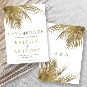 Elegante Tropische Palm Tree Beach bruiloft Save The Date