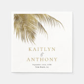 Elegante Tropische Palm Tree Beach bruiloft Servet (Voorkant)