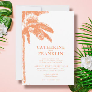 Elegante Tropische Palm Tree Huwelijksuitnodiging Kaart
