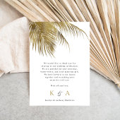 Elegante Tropische Palm Tree Strand Trouwfoto Bedankkaart