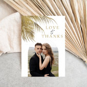 Elegante Tropische Palm Tree Strand Trouwfoto Bedankkaart