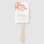 Elegante Tropische Palm Tree Wedding Tijdlijn Handwaaier (Voorkant)