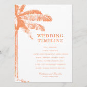 Elegante Tropische Palm Tree Wedding Tijdlijn Programmakaart (Voorkant)
