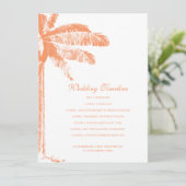 Elegante Tropische Palm Tree Wedding Tijdlijn Programmakaart (Staand voorkant)