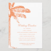 Elegante Tropische Palm Tree Wedding Tijdlijn Programmakaart (Voorkant)