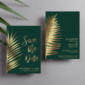 Elegante tropische palmbladeren bewaren de datum save the date