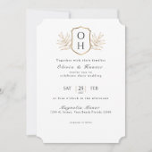 Elegante tropische palmbladeren bruiloft uitnodigi kaart (Voorkant)