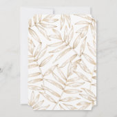 Elegante tropische palmbladeren bruiloft uitnodigi kaart (Achterkant)