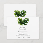 Elegante Tropische Palmbladeren Trouw RSVP Antwoor (Voorkant / Achterkant)