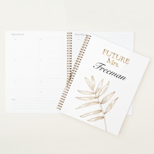 Elegante Tropische Palmbladeren Trouwplanner Planner (Display)