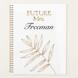 Elegante Tropische Palmbladeren Trouwplanner Planner