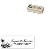 Elegante tropische palmbomen retouradres rubberstempel (Gestempeld)