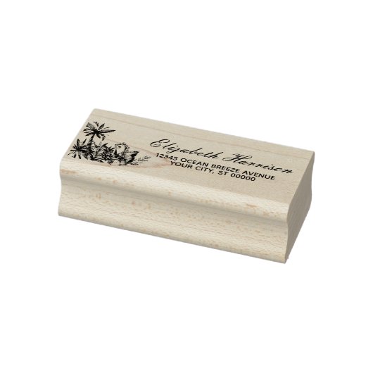 Elegante tropische palmbomen retouradres rubberstempel (Stempel)