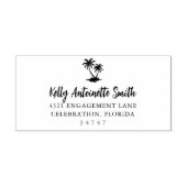 Elegante Tropische Palmboom Adres Zelfinktende Stempel (Design)