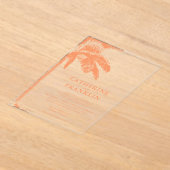 Elegante tropische palmboom bruiloft acryl uitnodigingen (Laagn)