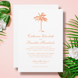 Elegante tropische palmboom bruiloft kaart