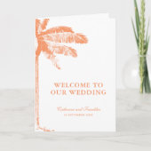 Elegante tropische palmboom gevouwen bruiloft programma (Voorkant)