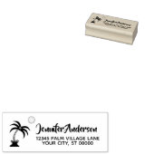 Elegante tropische palmboom retouradres rubberstempel (Gestempeld)