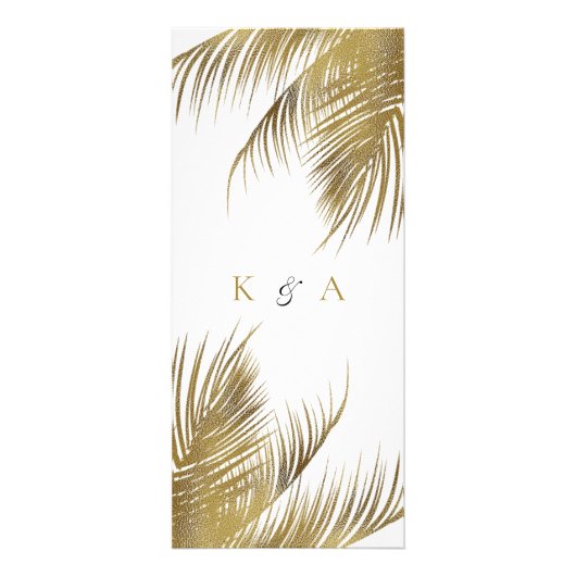Elegante tropische palmboom strand bruiloft menu (Achterkant)