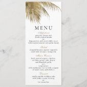 Elegante tropische palmboom strand bruiloft menu kaart (Voorkant)