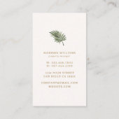 Elegante tropische palmboom vakantiewoning visitekaartje (Achterkant)