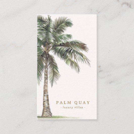 Elegante tropische palmboom vakantiewoning visitekaartje (Voorkant)