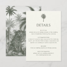 Elegante tropische palmbruiloft details