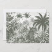 Elegante Tropische  Palmen Grote Namen Bruiloft Save The Date (Achterkant)