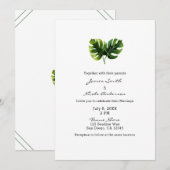 Elegante tropische palmen trouw chic kaart (Voorkant / Achterkant)