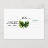 Elegante tropische palmenbladeren Save the Date Aankondigingskaart (Achterkant)