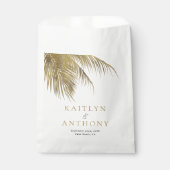 Elegante tropische palmenboom strand bruiloft bedankzakje (Voorkant)