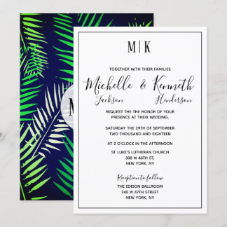 Elegante Tropische Print & Moderne Typografie Brui Kaart