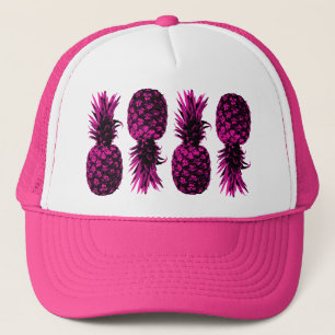 Elegante tropische roze ananas trucker pet