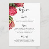 Elegante Tropische Roze & Groene Proteas Bruiloft Menu (Voorkant)