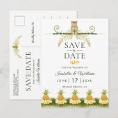 Elegante Tropische Save the Date Uitnodiging (Voorkant / Achterkant)