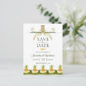 Elegante Tropische Save the Date Uitnodiging (Staand voorkant)
