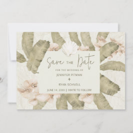 Elegante Tropische Strand Foto Save The Date