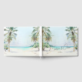 Elegante tropische strand palm bomen bruiloft gastenboek (Volledig)