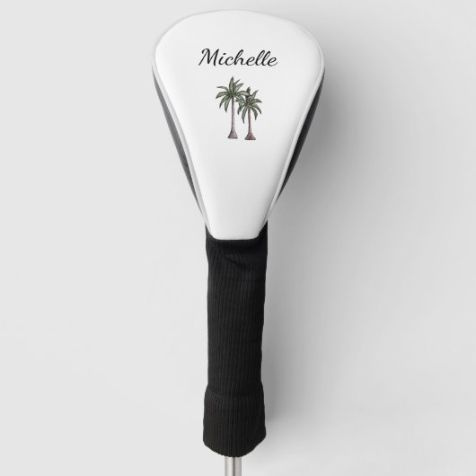 Elegante tropische strand palmbomen golfheadcover (Voorkant)