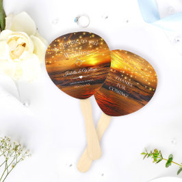 Elegante Tropische Strand String Lights Trouwgunst Handwaaier