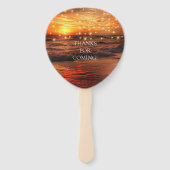 Elegante Tropische Strand String Lights Trouwgunst Handwaaier (Achterkant)