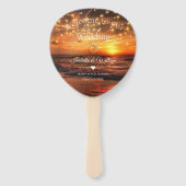 Elegante Tropische Strand String Lights Trouwgunst Handwaaier (Voorkant)