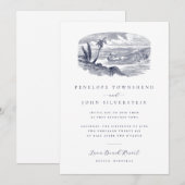 Elegante  tropische strandbestemming bruiloft kaart (Voorkant / Achterkant)